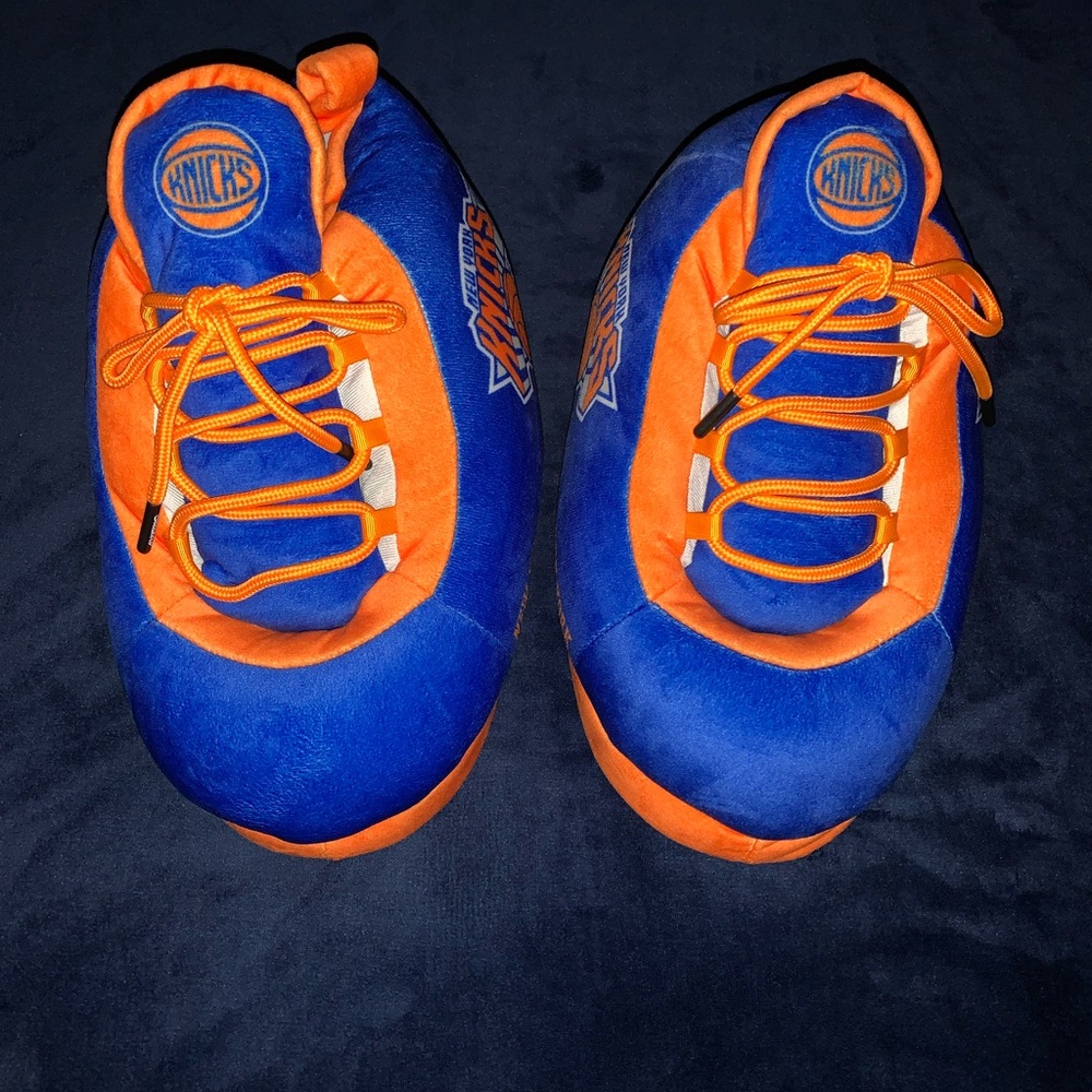 New York Knicks Blue & Orange Plush Slippers